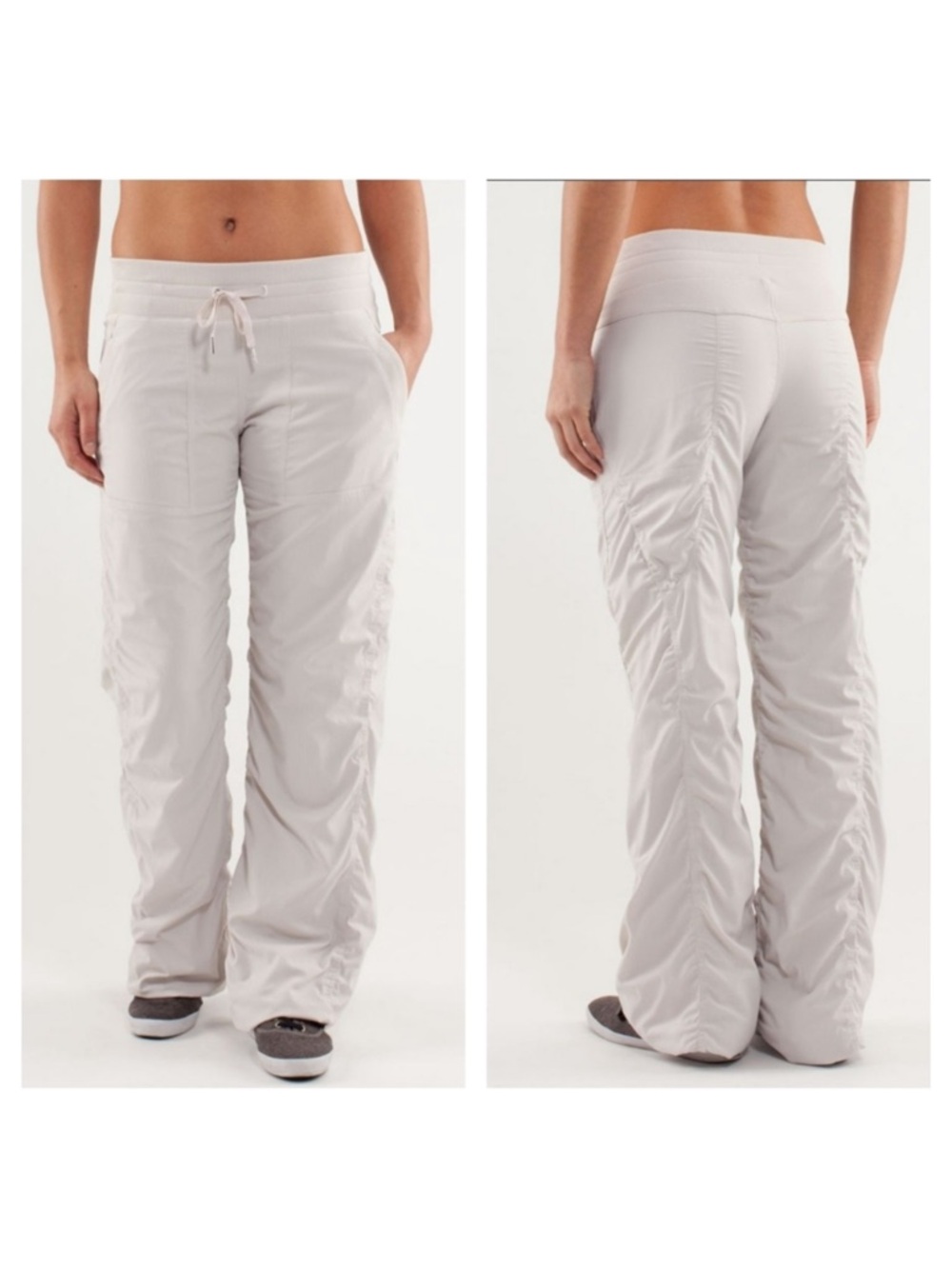 lululemon athletica Light Gray Wide-Leg Drawstring Pants
